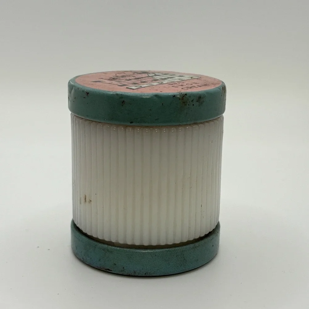 Vintage Lady Esquire Duplex Patent Leather Shoe Cream Milk Glass Jar‎